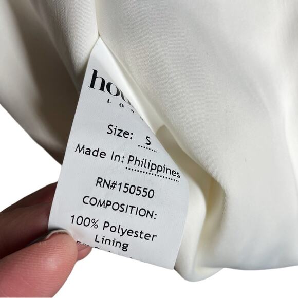 House of CB Ivory Off White Plunge Neck Eleanora Maxi Dress Small tags with flaw - Picture 13 of 13